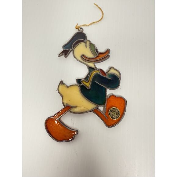 Disney Kurt Adler Stained Glass Christmas Ornaments 1982 Donald Daisy Minnie - Picture 2 of 9